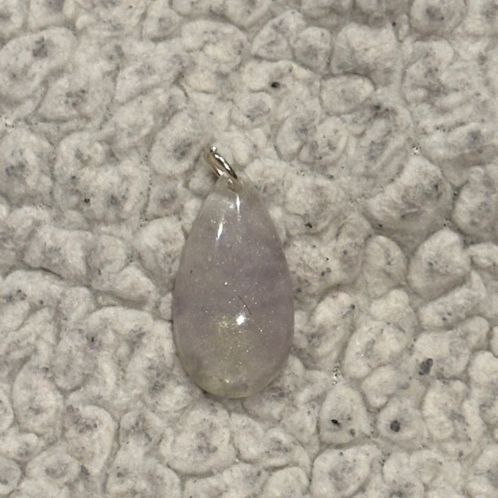 Elegant Teardrop Pendant in Purple and Silver (handmade)